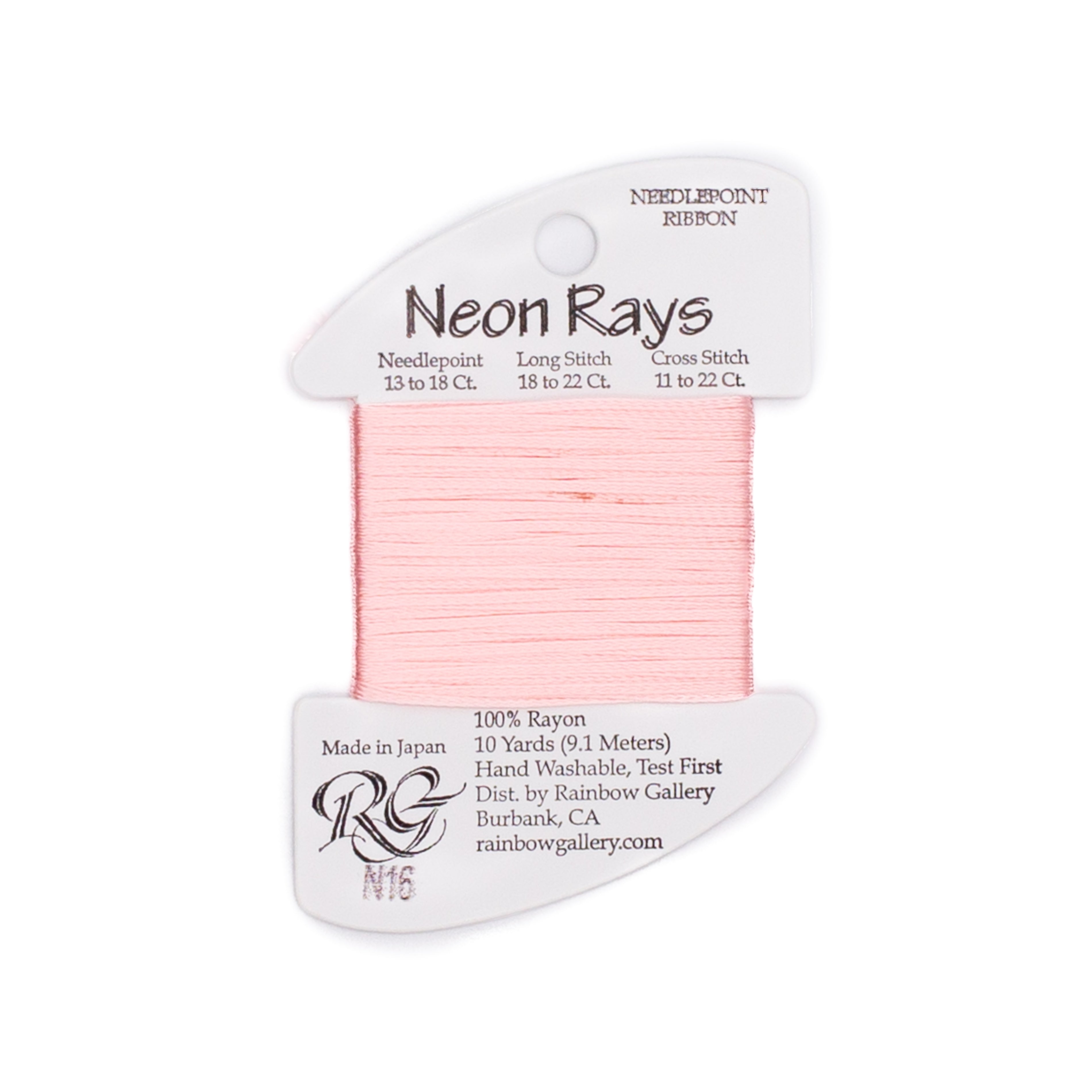 Neon Rays N16 Pale Peach — Rainbow Gallery thread for needlepoint, 13 and 18 mesh