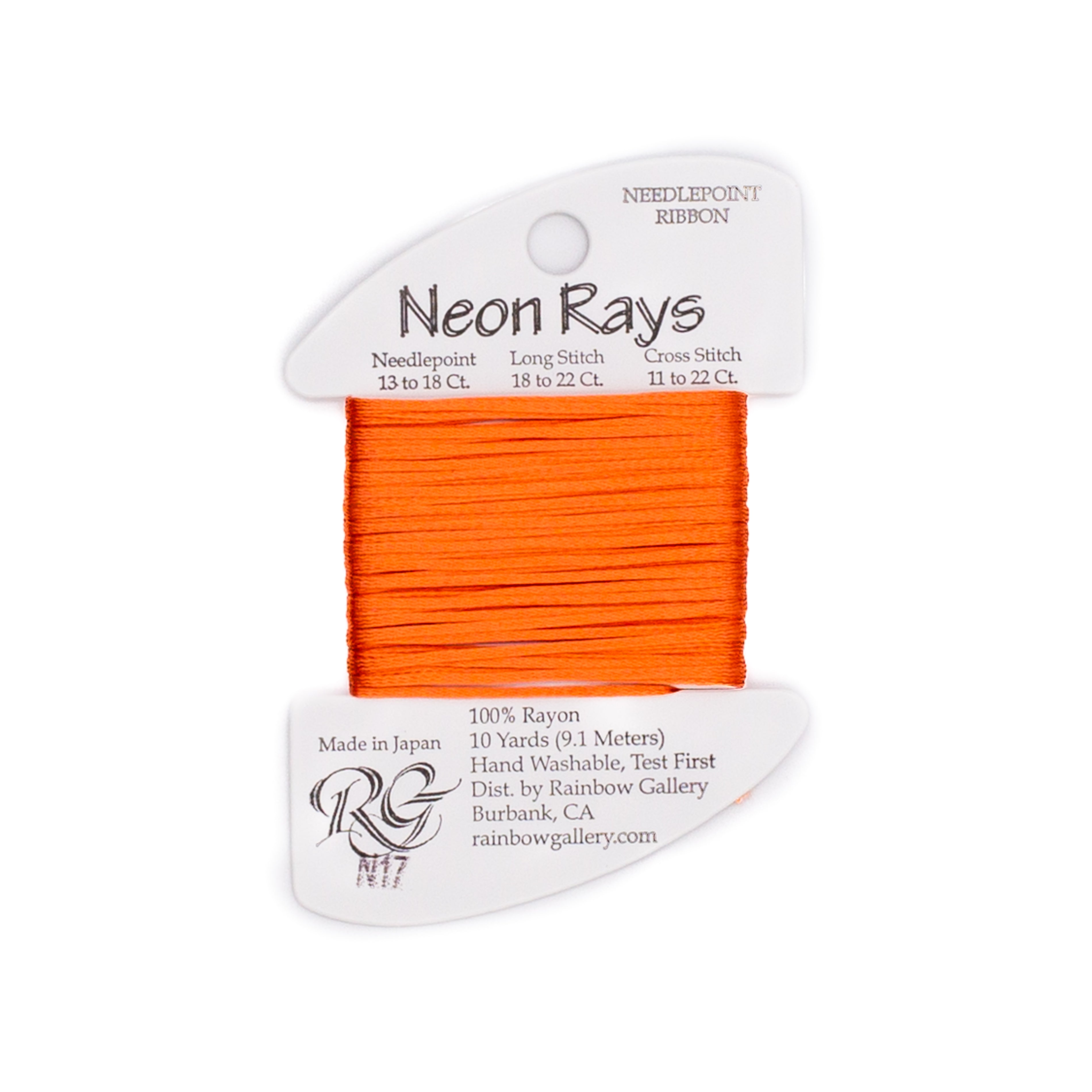 Neon Rays N17 Peach — Rainbow Gallery thread for needlepoint, 13 and 18 mesh