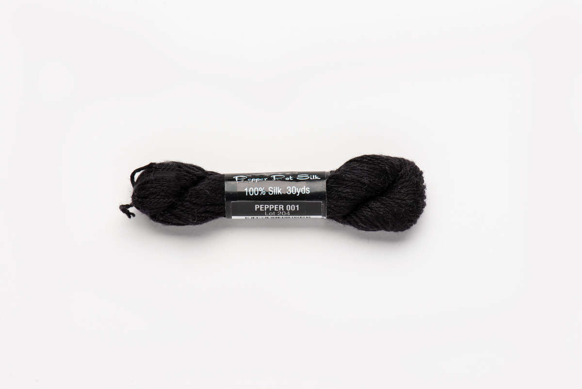 Pepper Pot Silk - 001 Pepper — silk skein for needlepoint, 18 mesh