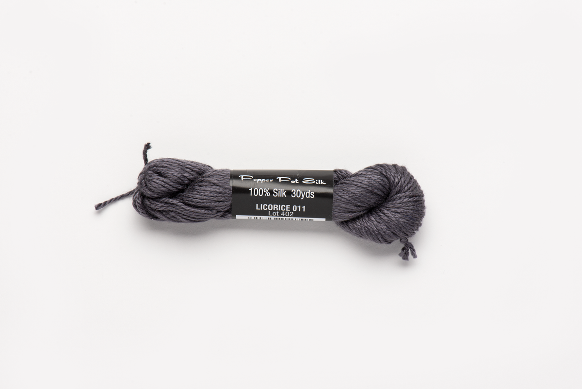 Pepper Pot Silk - 011 Licorice — silk skein for needlepoint, 18 mesh