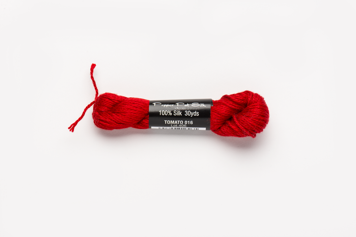 Pepper Pot Silk - 016 Tomato — silk skein for needlepoint, 18 mesh