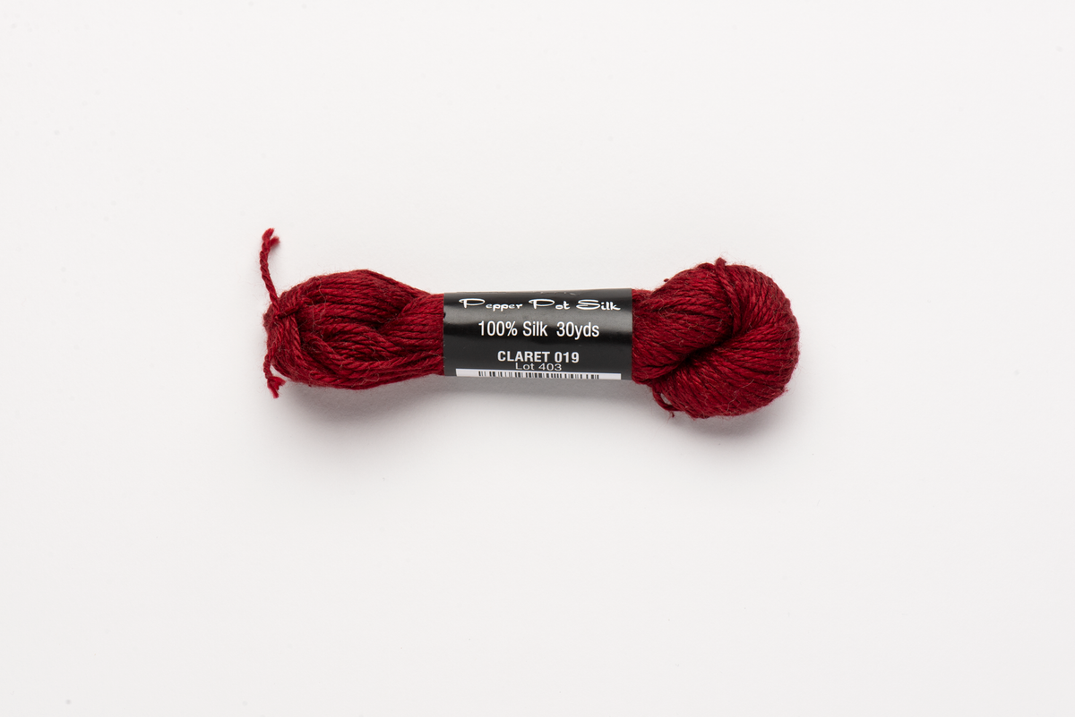 Pepper Pot Silk - 019 Claret — silk skein for needlepoint, 18 mesh