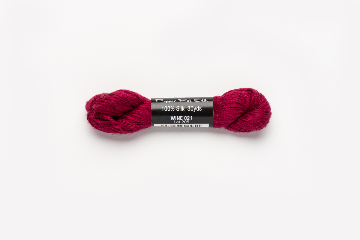 Pepper Pot Silk - 021 Wine — silk skein for needlepoint, 18 mesh