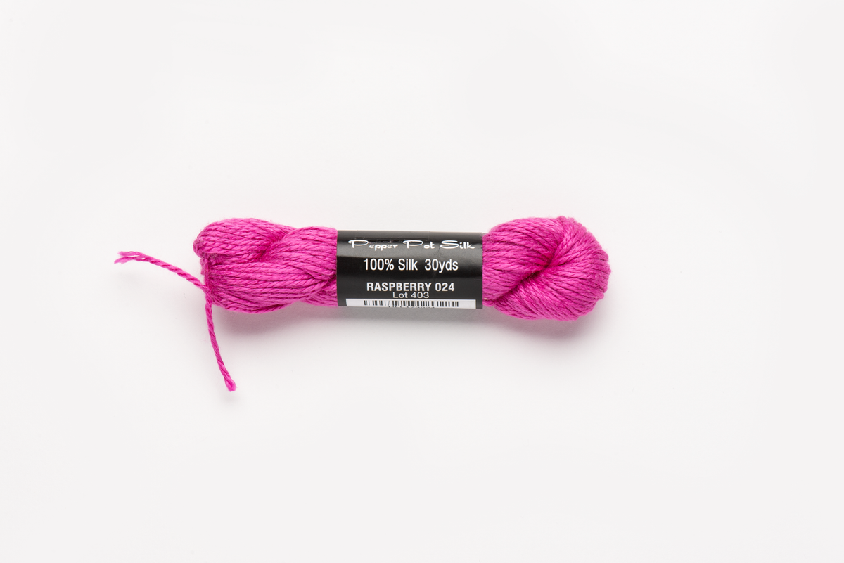 Pepper Pot Silk - 024 Raspberry — silk skein for needlepoint, 18 mesh