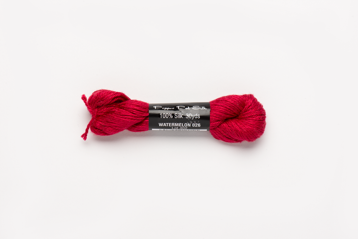 Pepper Pot Silk - 026 Watermelon — silk skein for needlepoint, 18 mesh
