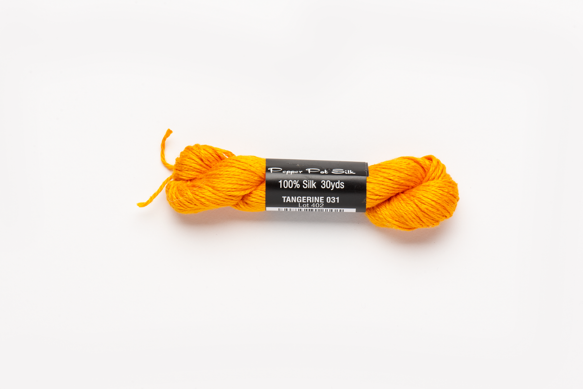 Pepper Pot Silk - 031 Tangerine — silk skein for needlepoint, 18 mesh