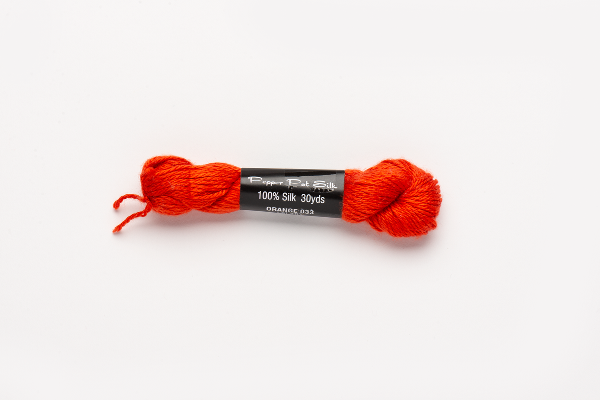 Pepper Pot Silk - 033 Orange — silk skein for needlepoint, 18 mesh