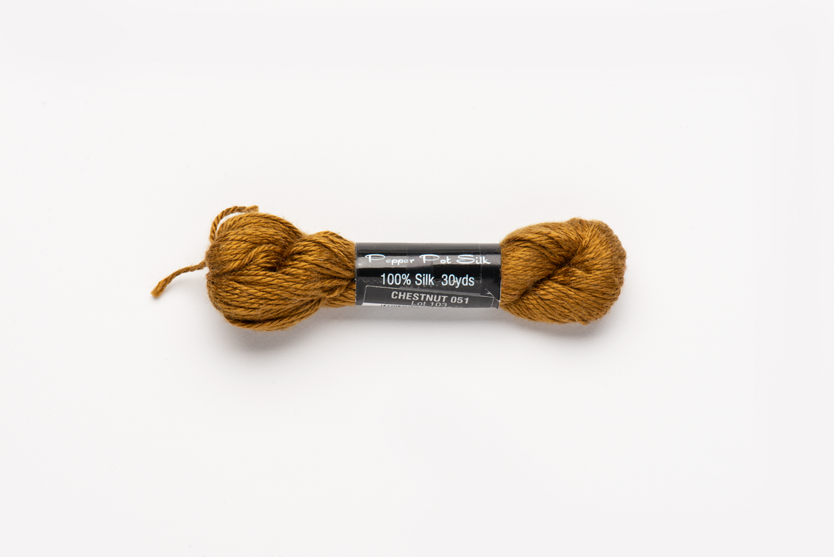 Pepper Pot Silk - 051 Chestnut — silk skein for needlepoint, 18 mesh