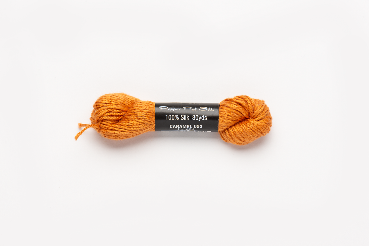Pepper Pot Silk - 053 Caramel — silk skein for needlepoint, 18 mesh