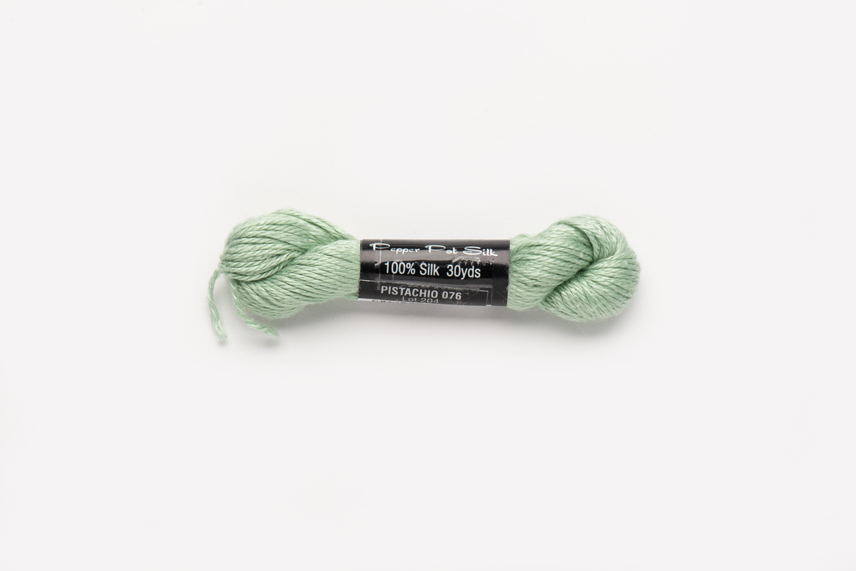Pepper Pot Silk - 076 Pistachio — silk skein for needlepoint, 18 mesh