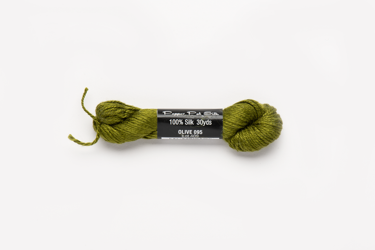 Pepper Pot Silk - 095 Olive — silk skein for needlepoint, 18 mesh