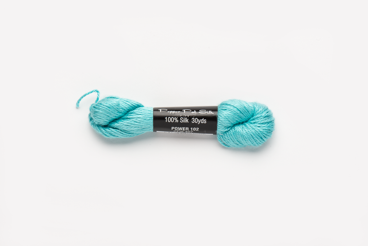 Pepper Pot Silk - 102 Powerade — silk skein for needlepoint, 18 mesh