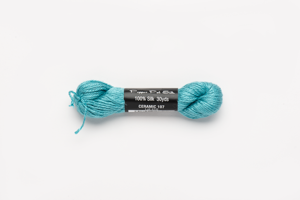 Pepper Pot Silk - 107 Ceramic — silk skein for needlepoint, 18 mesh