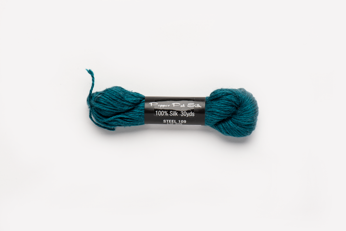 Pepper Pot Silk - 109 Steel — silk skein for needlepoint, 18 mesh