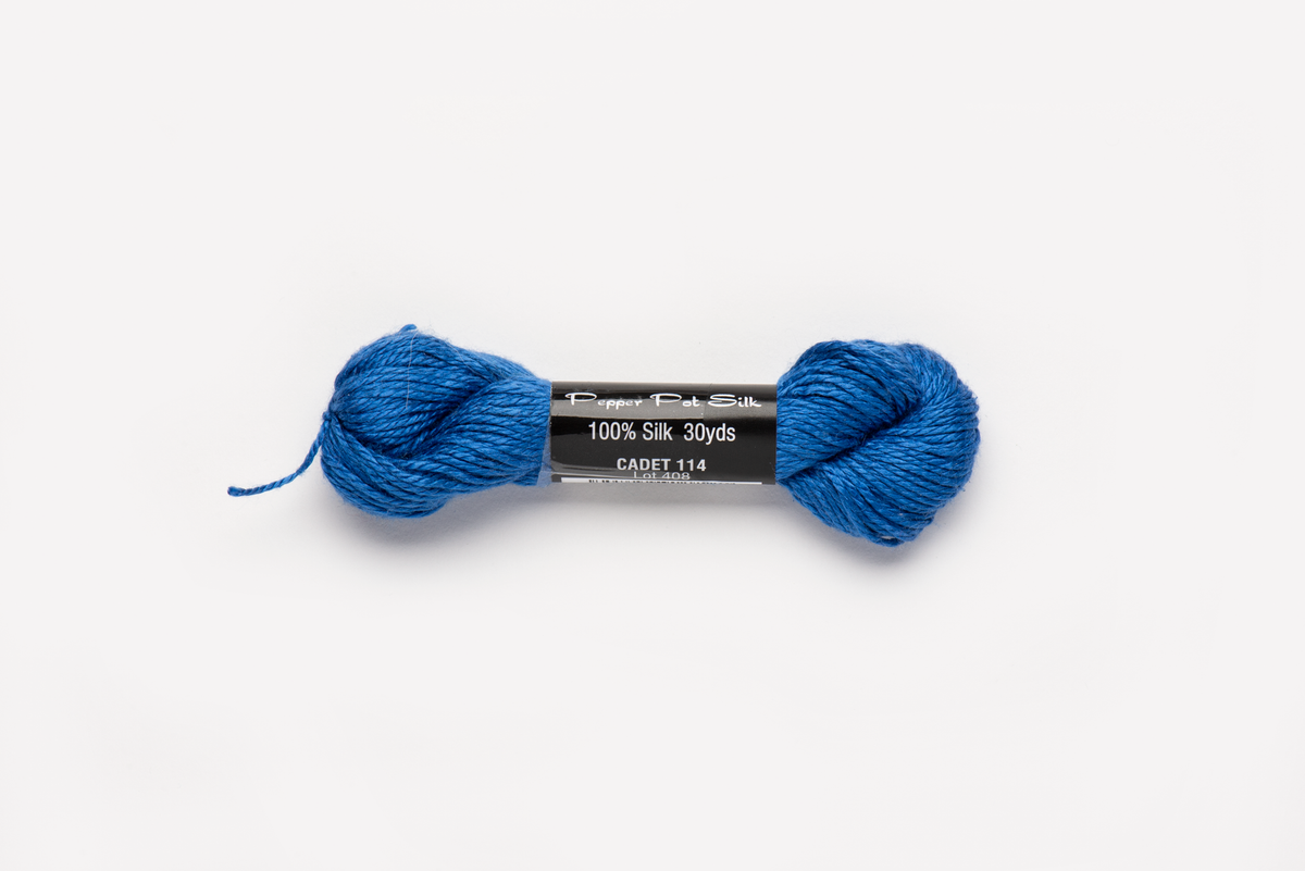 Pepper Pot Silk - 114 Cadet — silk skein for needlepoint, 18 mesh