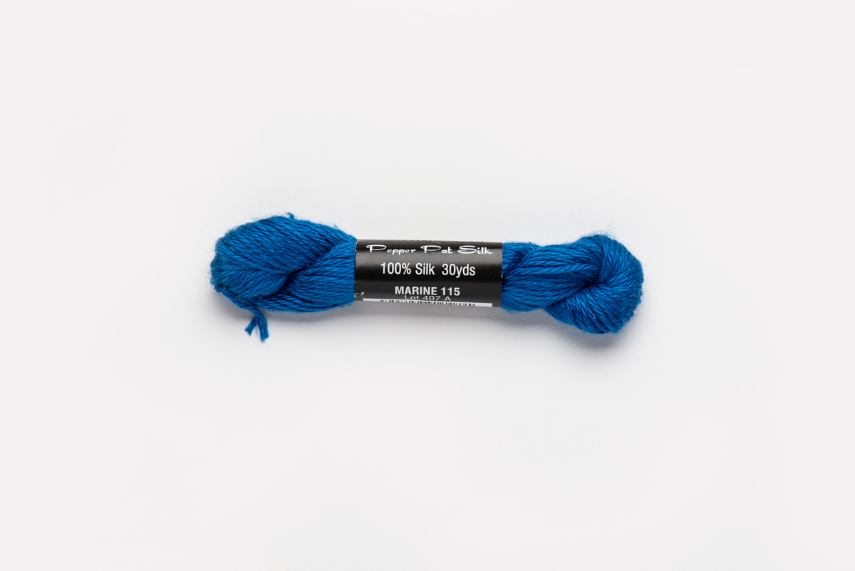 Pepper Pot Silk - 115 Marine — silk skein for needlepoint, 18 mesh