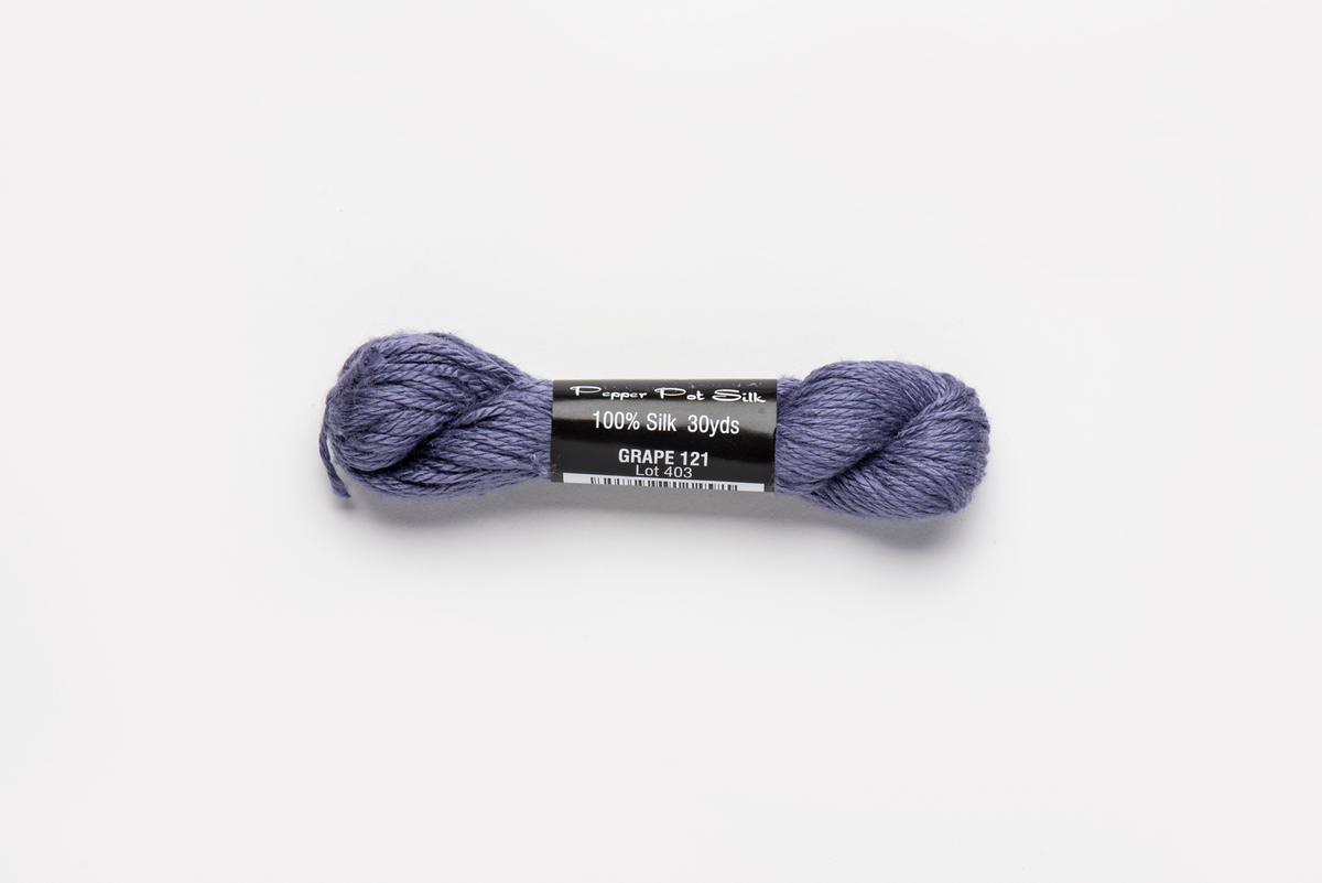 Pepper Pot Silk - 121 Grape — silk skein for needlepoint, 18 mesh
