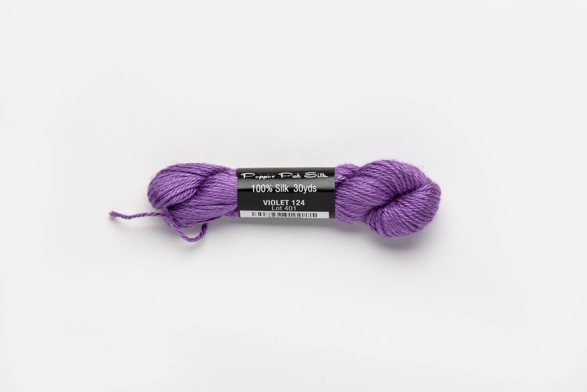 Pepper Pot Silk - 124 Violet — silk skein for needlepoint, 18 mesh