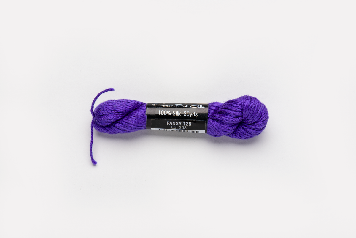 Pepper Pot Silk - 125 Pansy — silk skein for needlepoint, 18 mesh