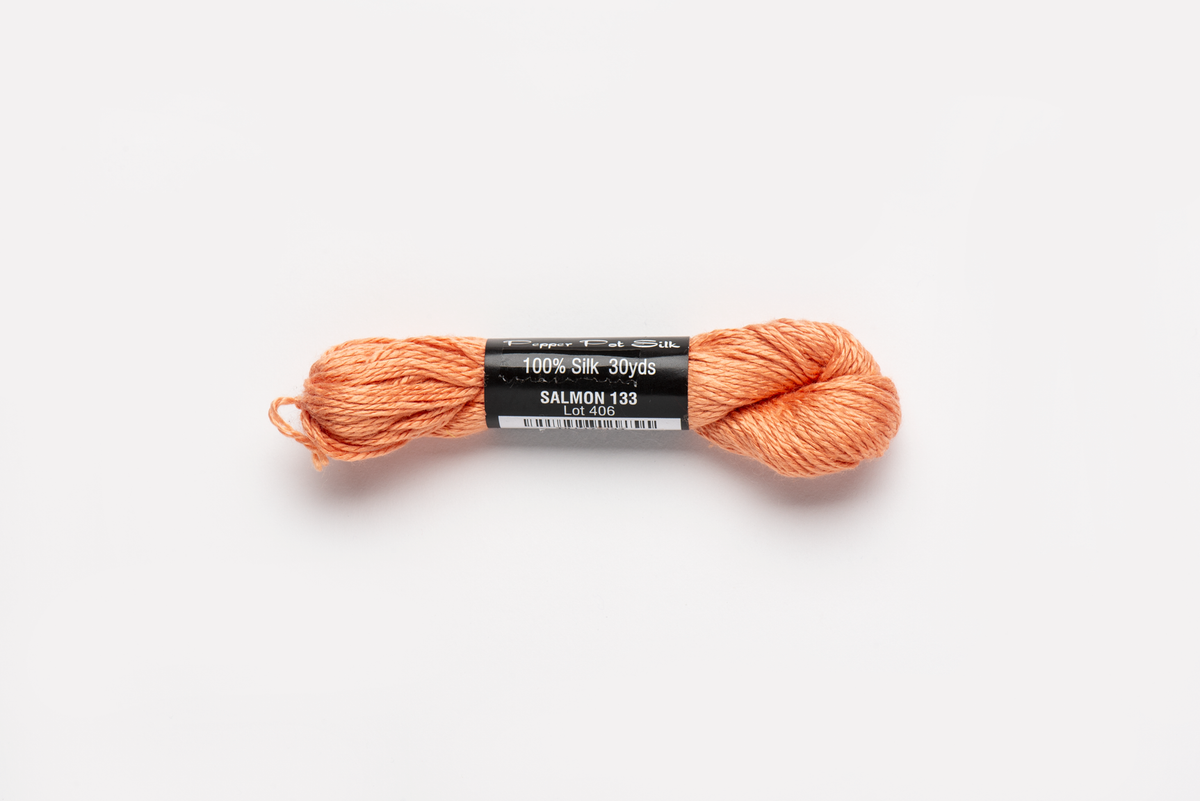 Pepper Pot Silk - 133 Salmon — silk skein for needlepoint, 18 mesh