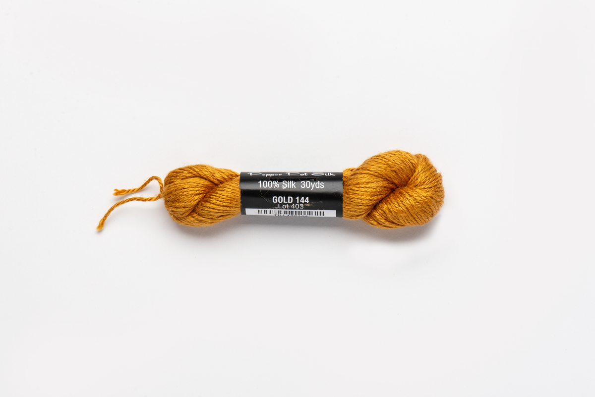 Pepper Pot Silk - 144 Gold — silk skein for needlepoint, 18 mesh