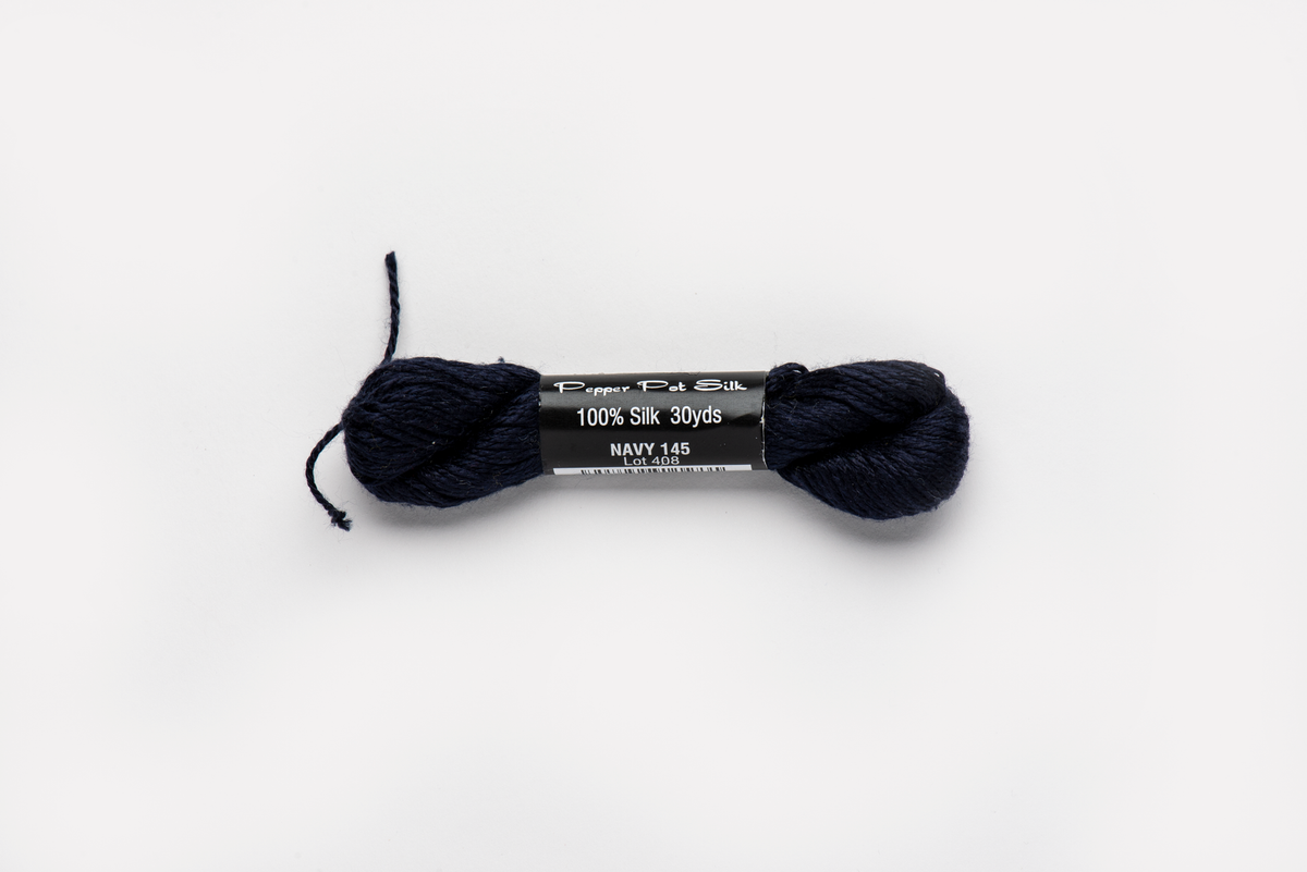 Pepper Pot Silk - 145 Navy — silk skein for needlepoint, 18 mesh