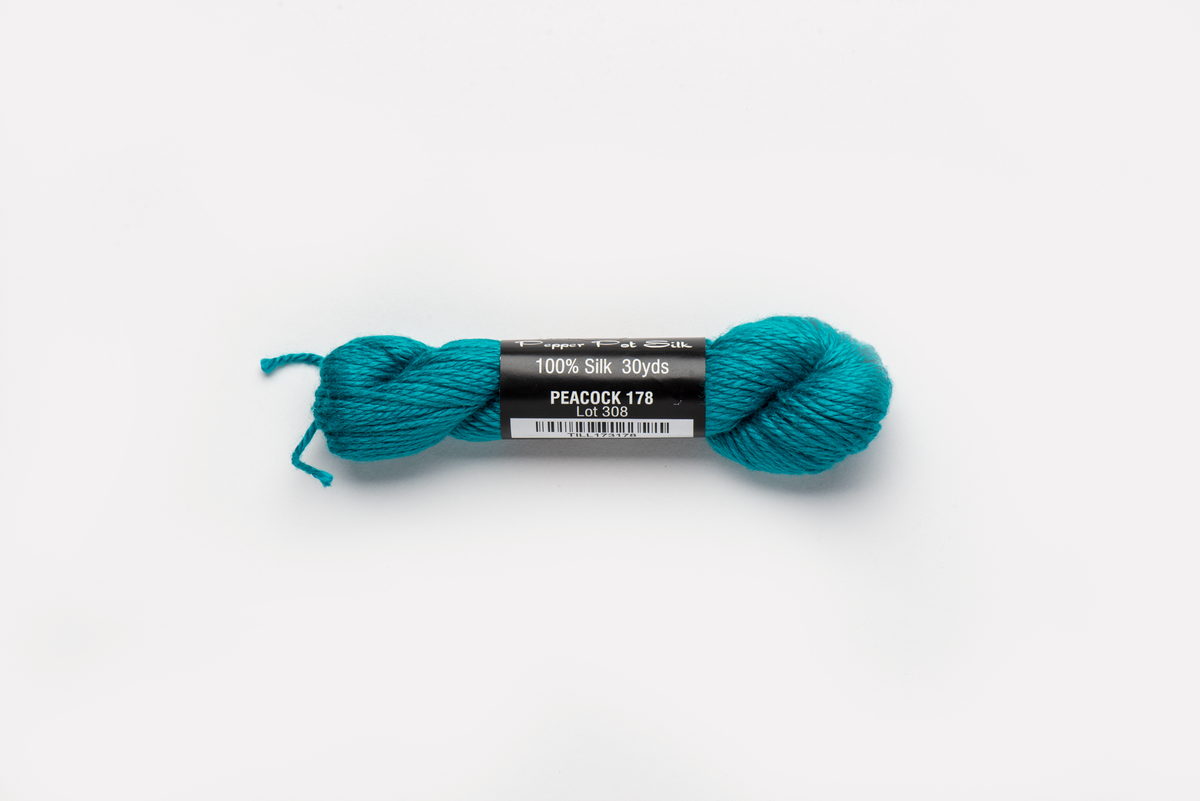 Pepper Pot Silk - 178 Peacock — silk skein for needlepoint, 18 mesh