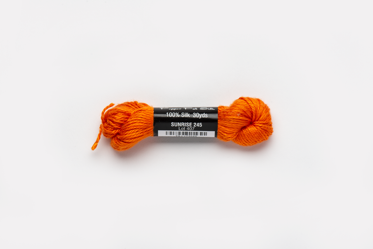 Pepper Pot Silk - 245 Sunrise — silk skein for needlepoint, 18 mesh