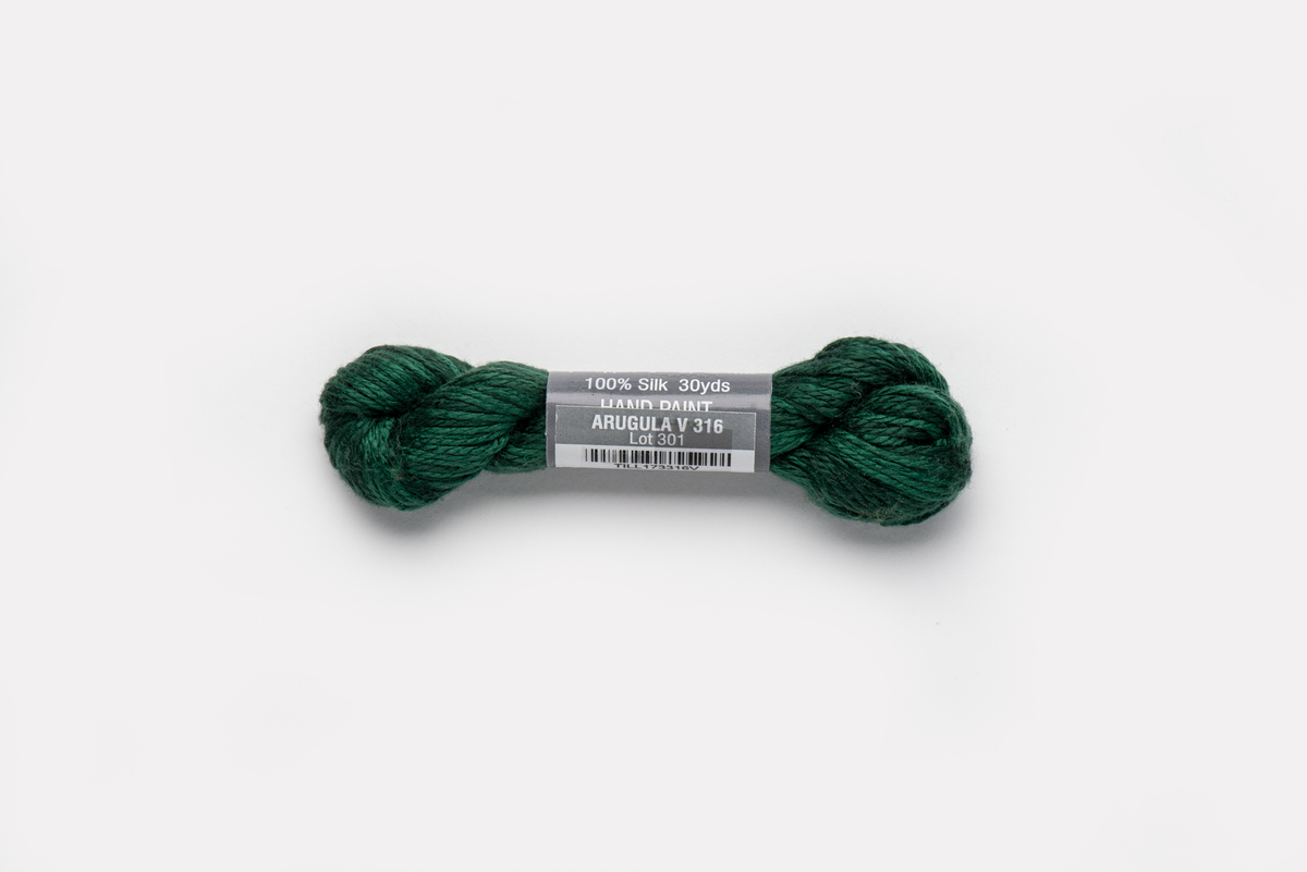 Pepper Pot Silk Variegated - 316 Arugula — silk skein for needlepoint, 18 mesh