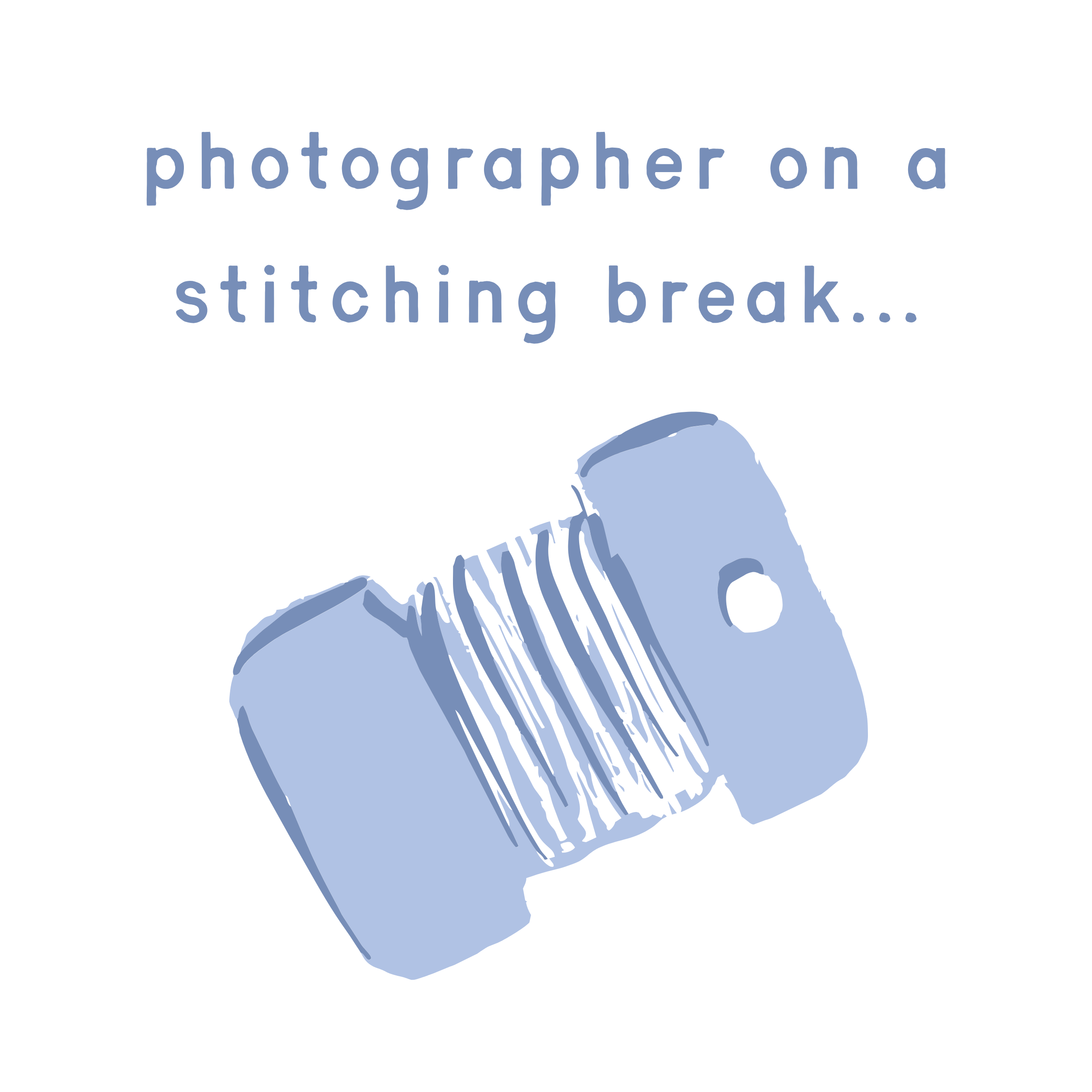 Blue spool of thread needlepoint canvas by Angel City Stitchery