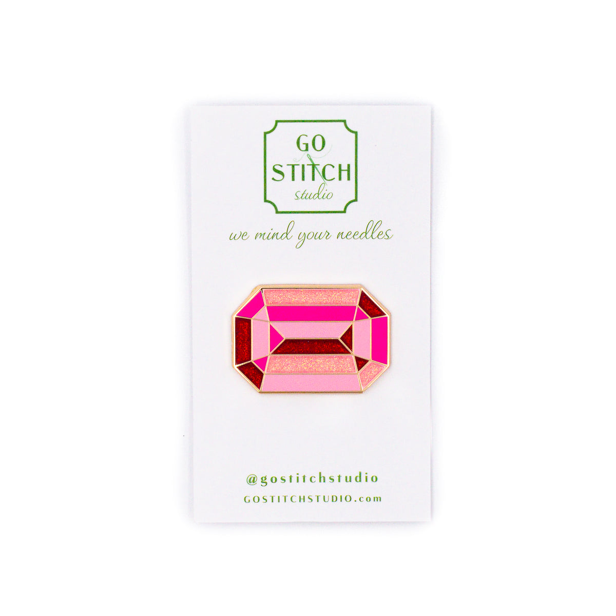 Pink Diamond Needle Minder (Classic Design) by Go Stitch Studio — needlepoint accessory from Angel City Stitchery