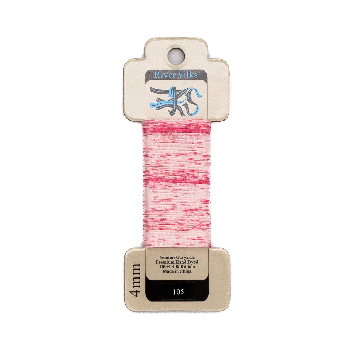 River Silks 4mm - 105 Overdyed Pearl — silk ribbon for needlepoint, 18 mesh