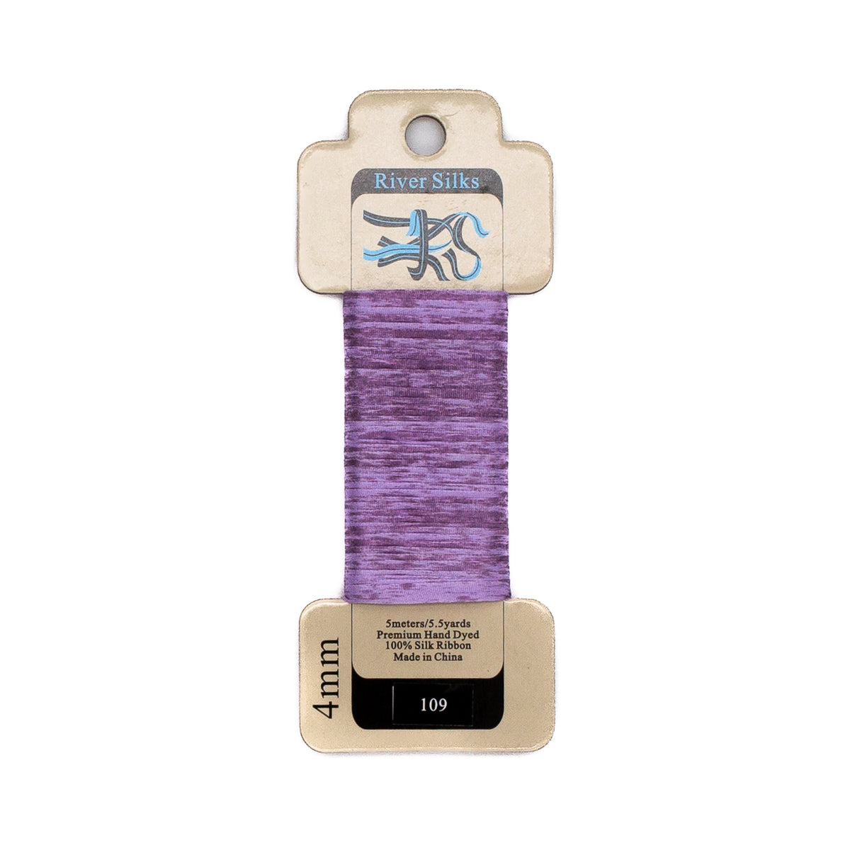 River Silks 4mm - 109 Overdyed Viola — silk ribbon for needlepoint, 18 mesh