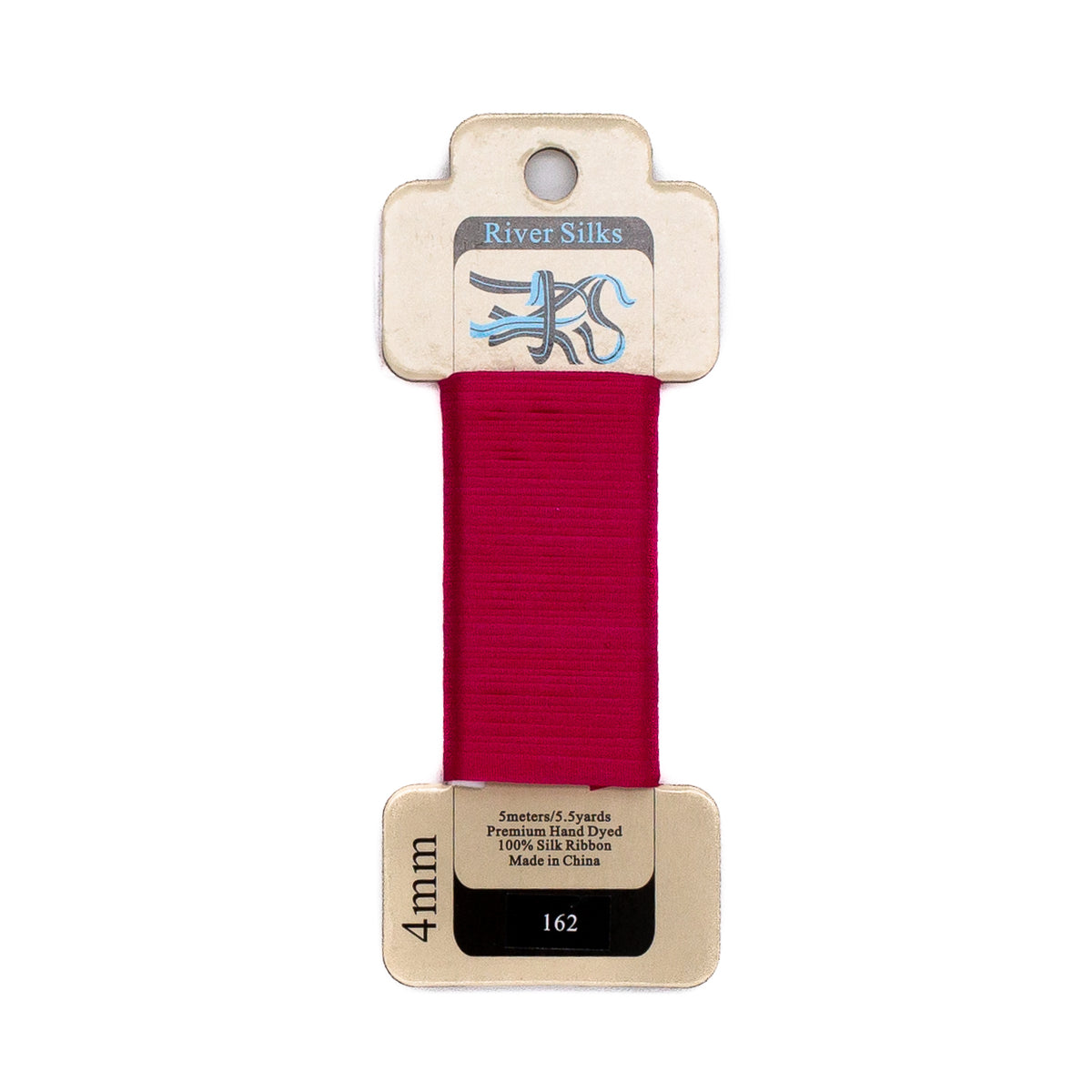 River Silks 4mm - 162 Fuchsia — silk ribbon for needlepoint, 18 mesh