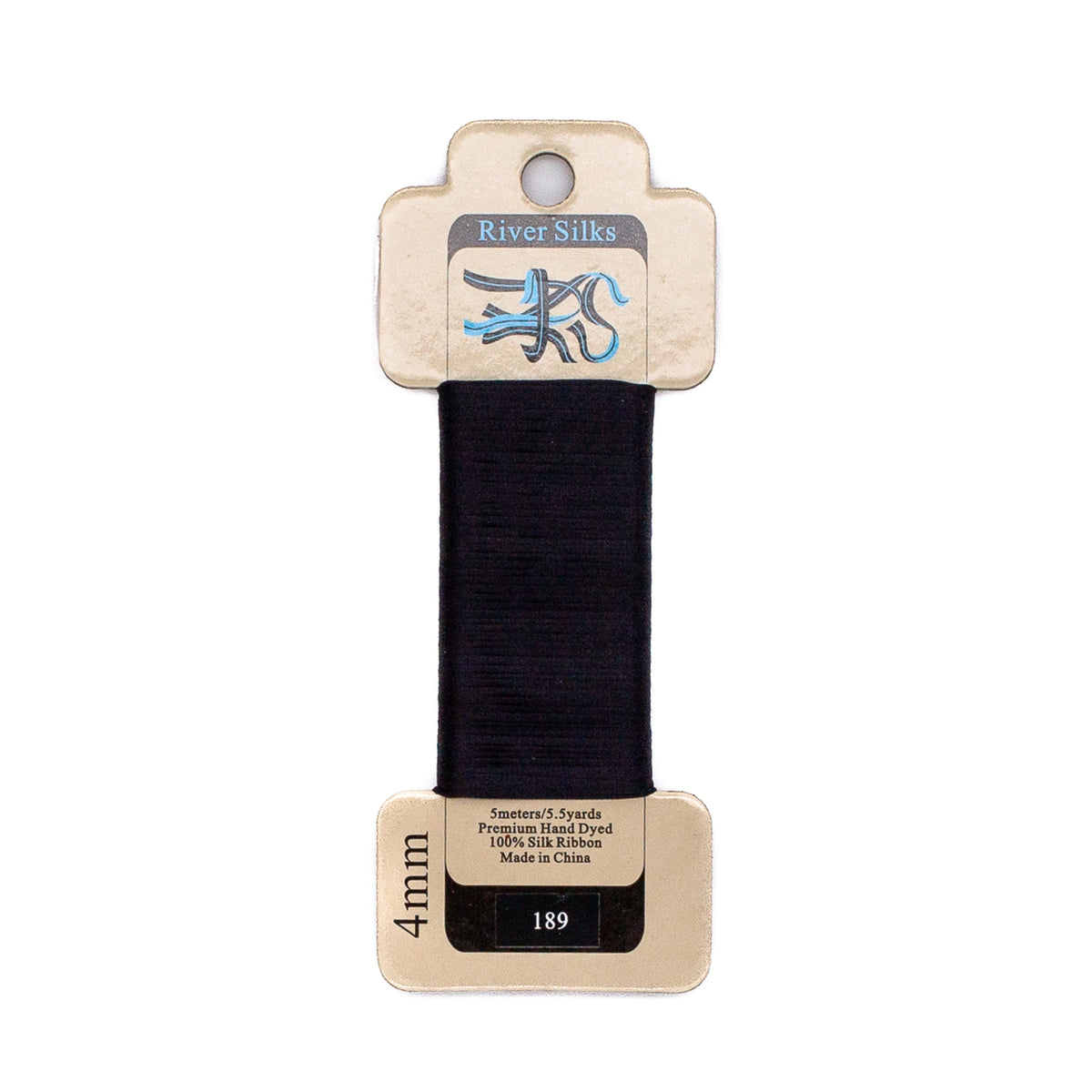 River Silks 4mm - 189 Licorice — silk ribbon for needlepoint, 18 mesh