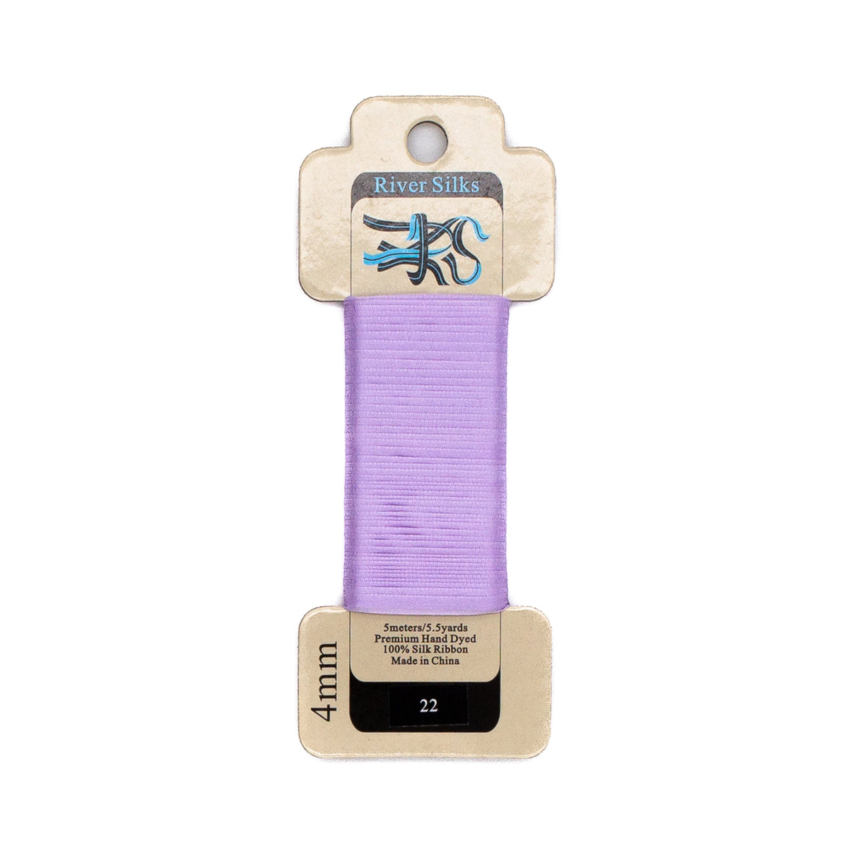 River Silks 4mm - 22 Orchid Petal — silk ribbon for needlepoint, 18 mesh