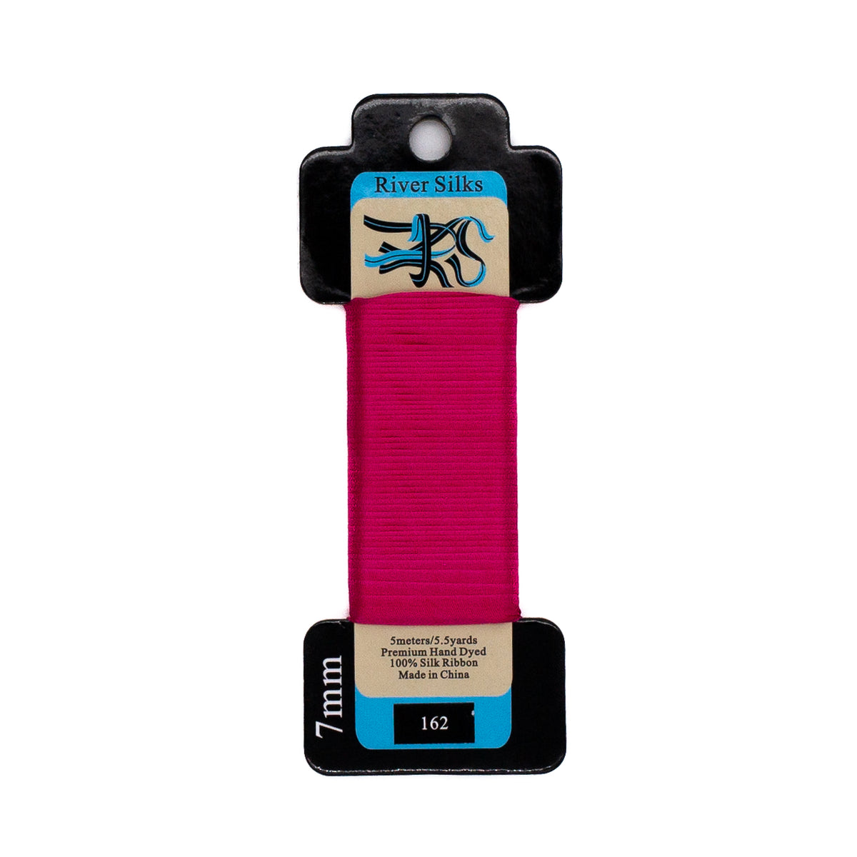 River Silks 7mm - 162 Fuchsia — silk ribbon for needlepoint, 13 mesh