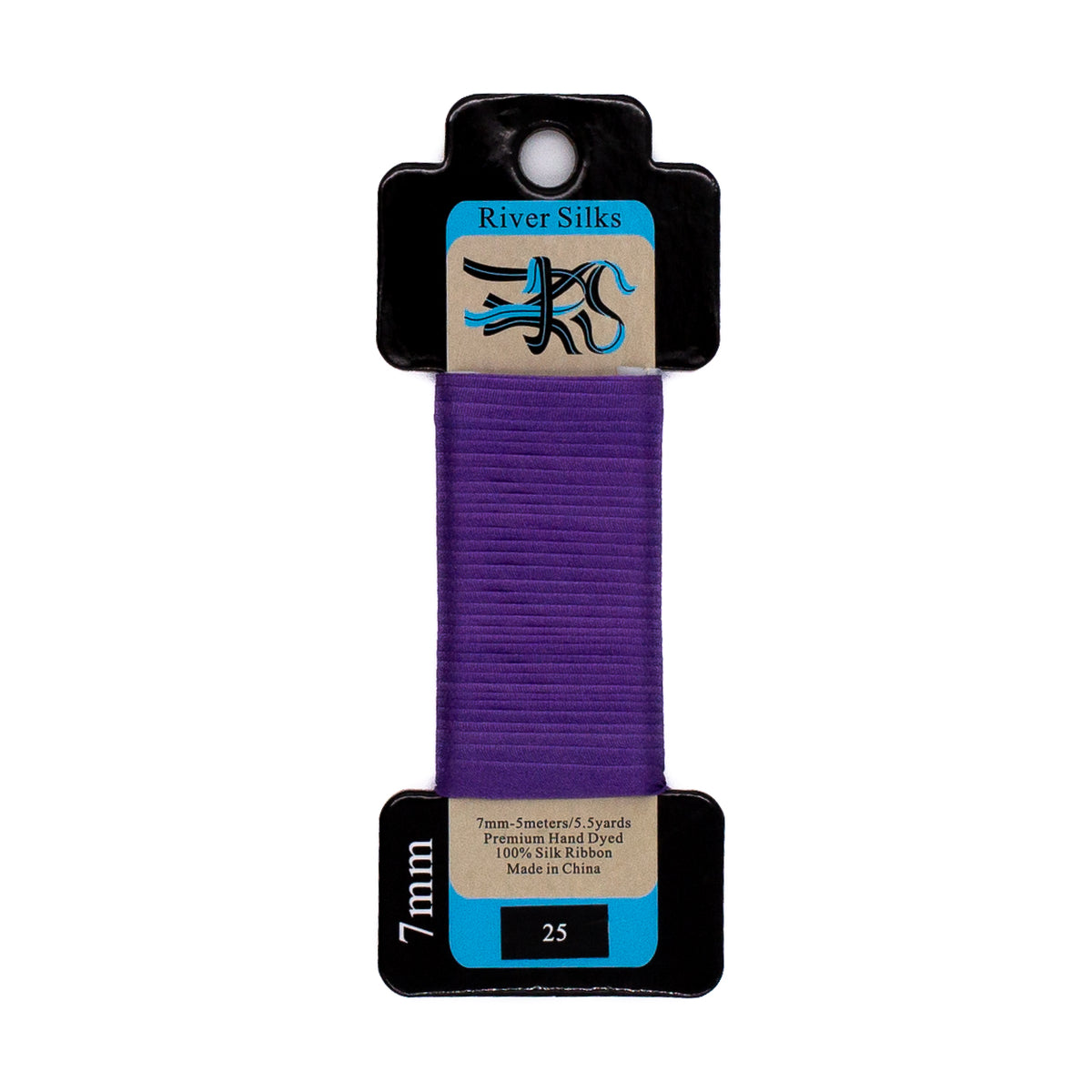 River Silks 7mm - 25 Deep Lavender — silk ribbon for needlepoint, 13 mesh