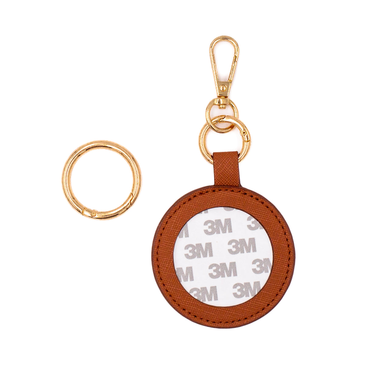 Self-Finishing Leather Charm (Round) by Love MHB — needlepoint accessory from Angel City Stitchery (view 2)
