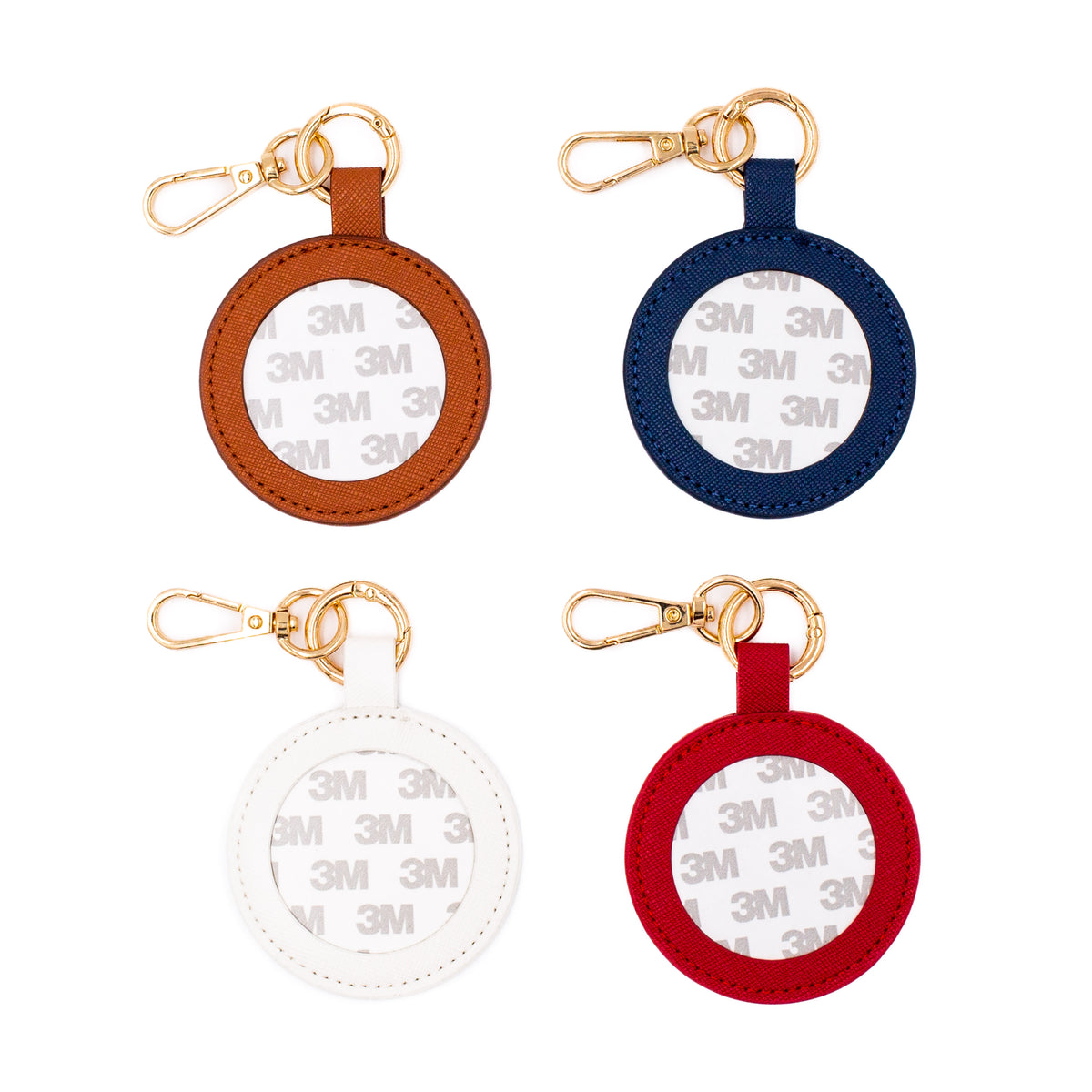 Self-Finishing Leather Charm (Round) by Love MHB — needlepoint accessory from Angel City Stitchery