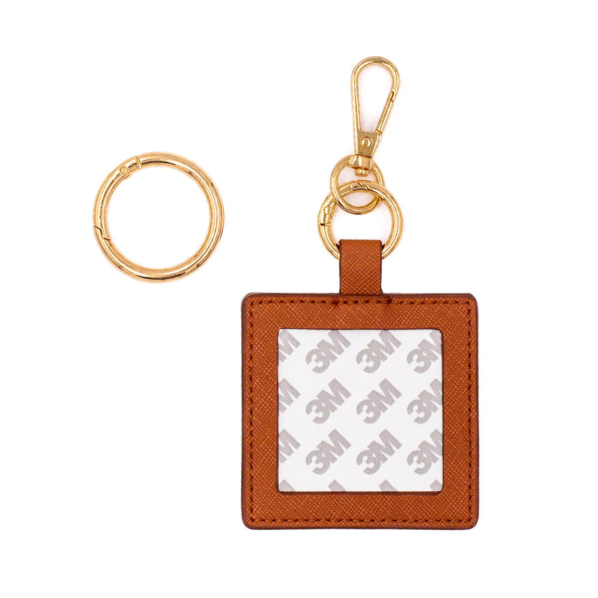 Self-Finishing Leather Charm (Square) by Love MHB — needlepoint accessory from Angel City Stitchery (view 2)