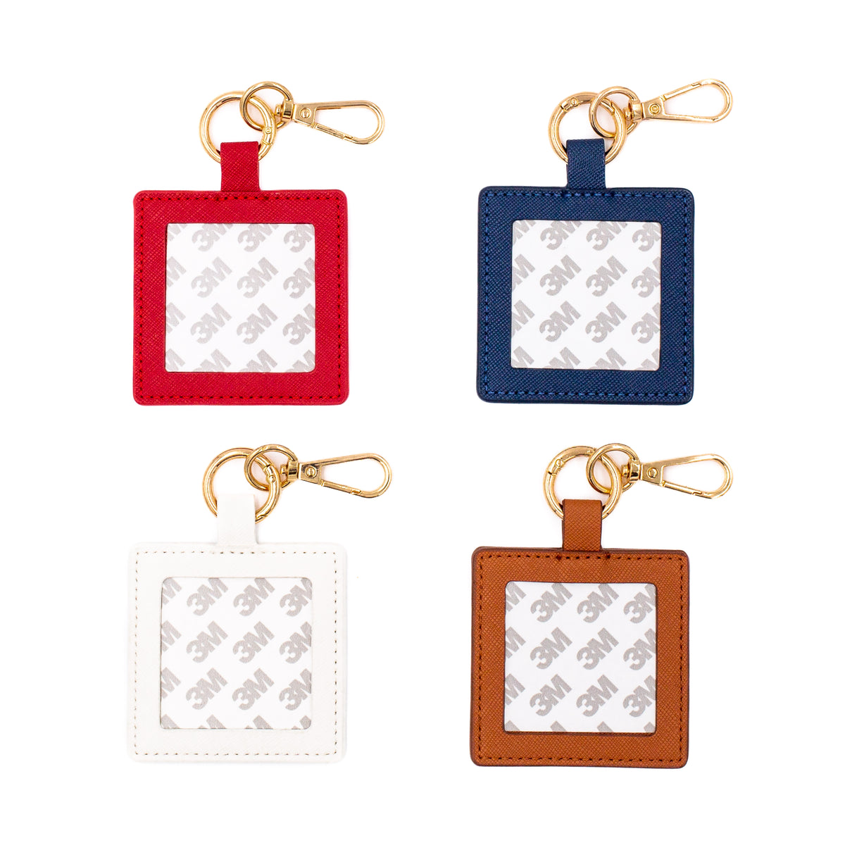 Self-Finishing Leather Charm (Square) by Love MHB — needlepoint accessory from Angel City Stitchery