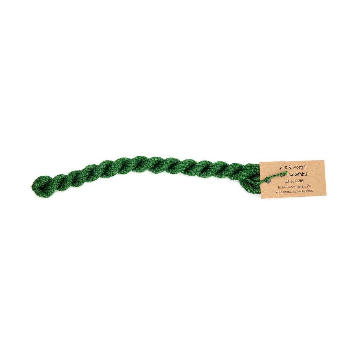 Silk & Ivory 09 Zucchini — Brown Paper Packages silk skein for needlepoint, 13 mesh