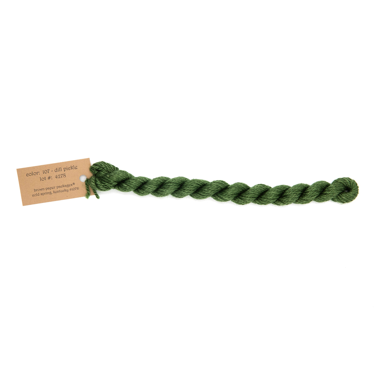Silk & Ivory 107 Dill Pickle — Brown Paper Packages silk skein for needlepoint, 13 mesh