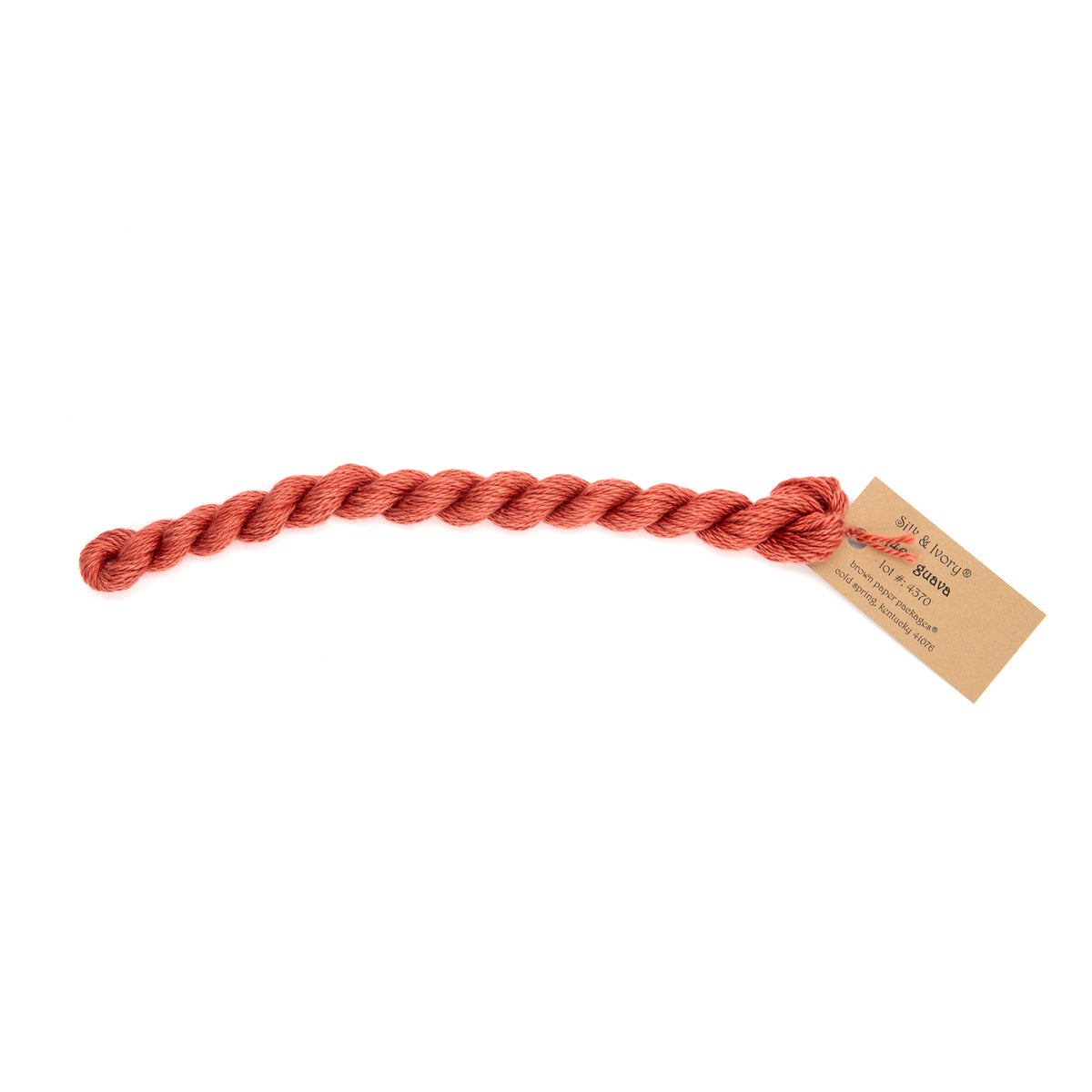 Silk & Ivory 146 Guava — Brown Paper Packages silk skein for needlepoint, 13 mesh