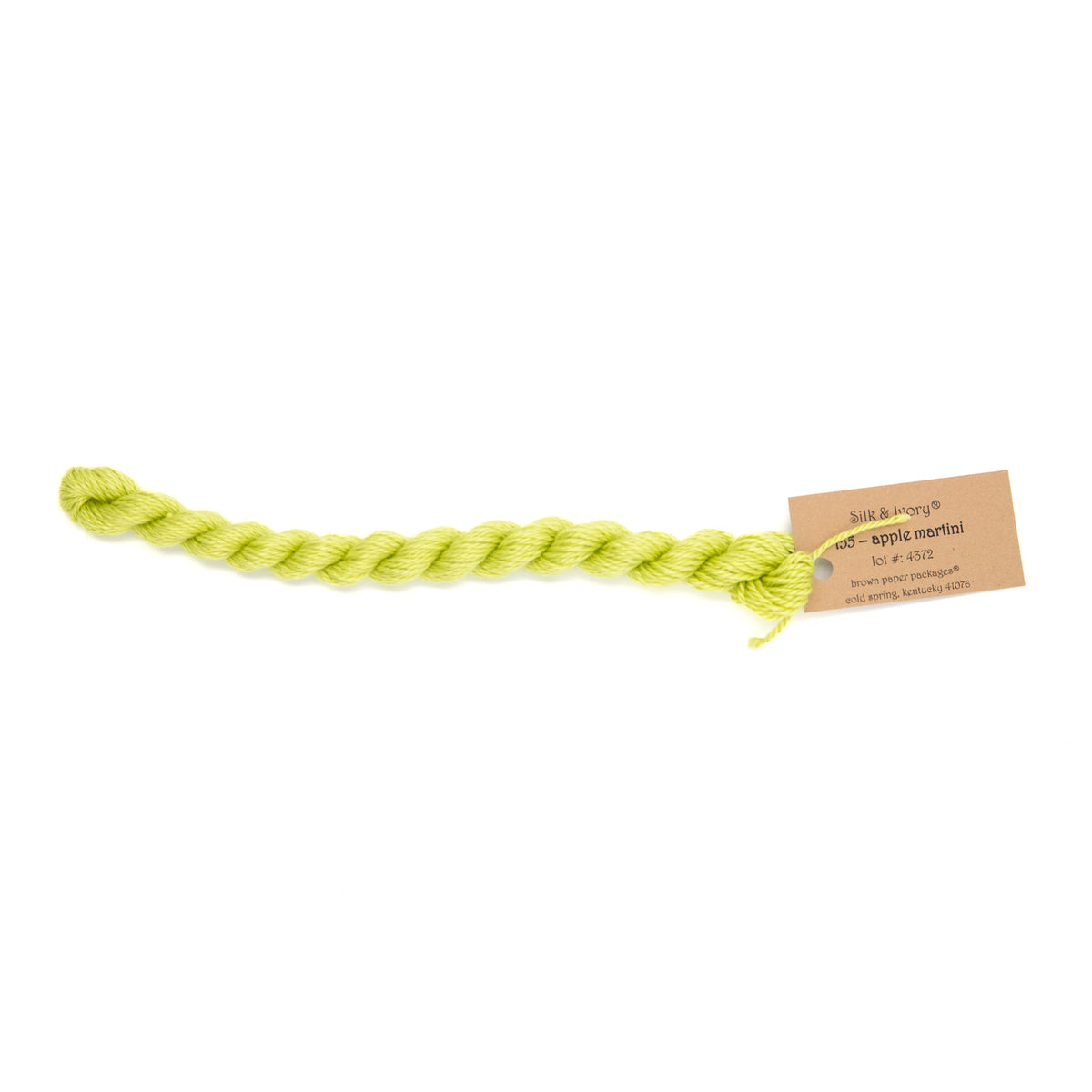 Silk & Ivory 155 Apple Martini — Brown Paper Packages silk skein for needlepoint, 13 mesh