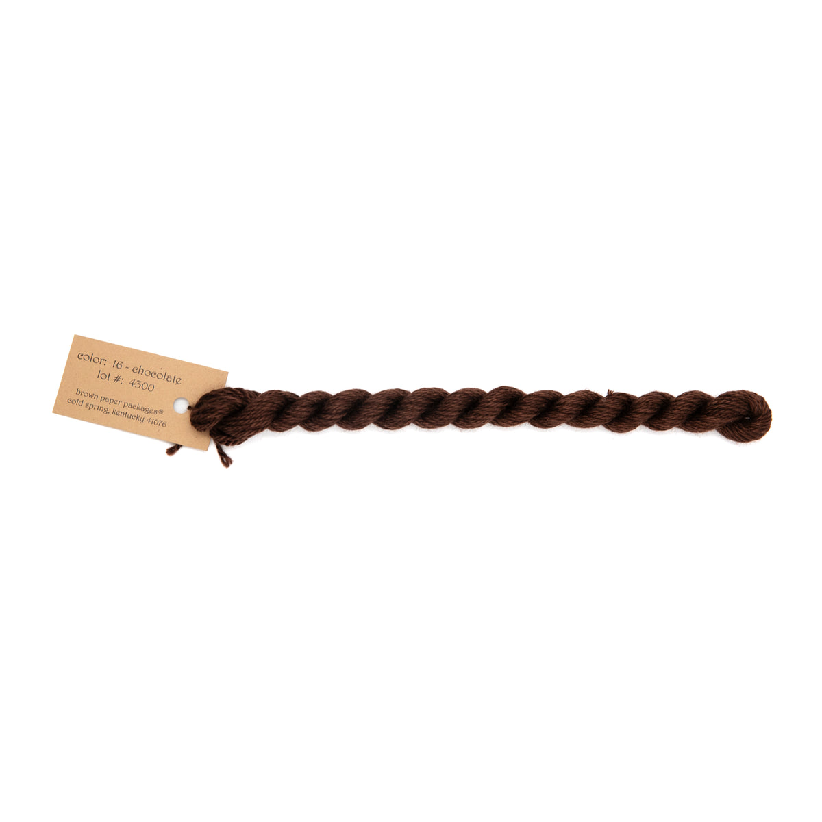 Silk & Ivory 16 Chocolate — Brown Paper Packages silk skein for needlepoint, 13 mesh