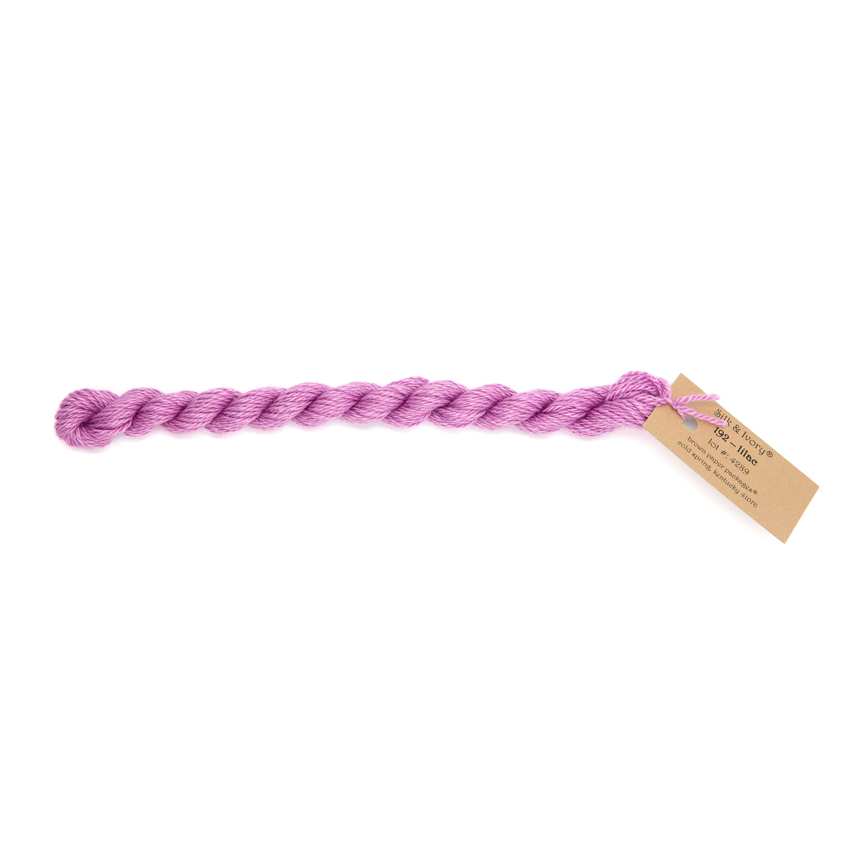 Silk & Ivory 192 Lilac — Brown Paper Packages silk skein for needlepoint, 13 mesh