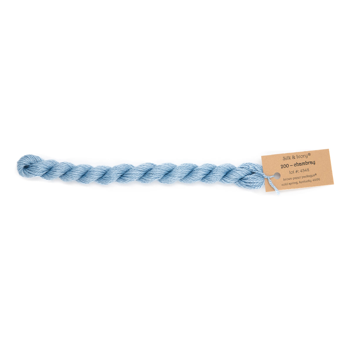 Silk & Ivory 200 Chambray — Brown Paper Packages silk skein for needlepoint, 13 mesh