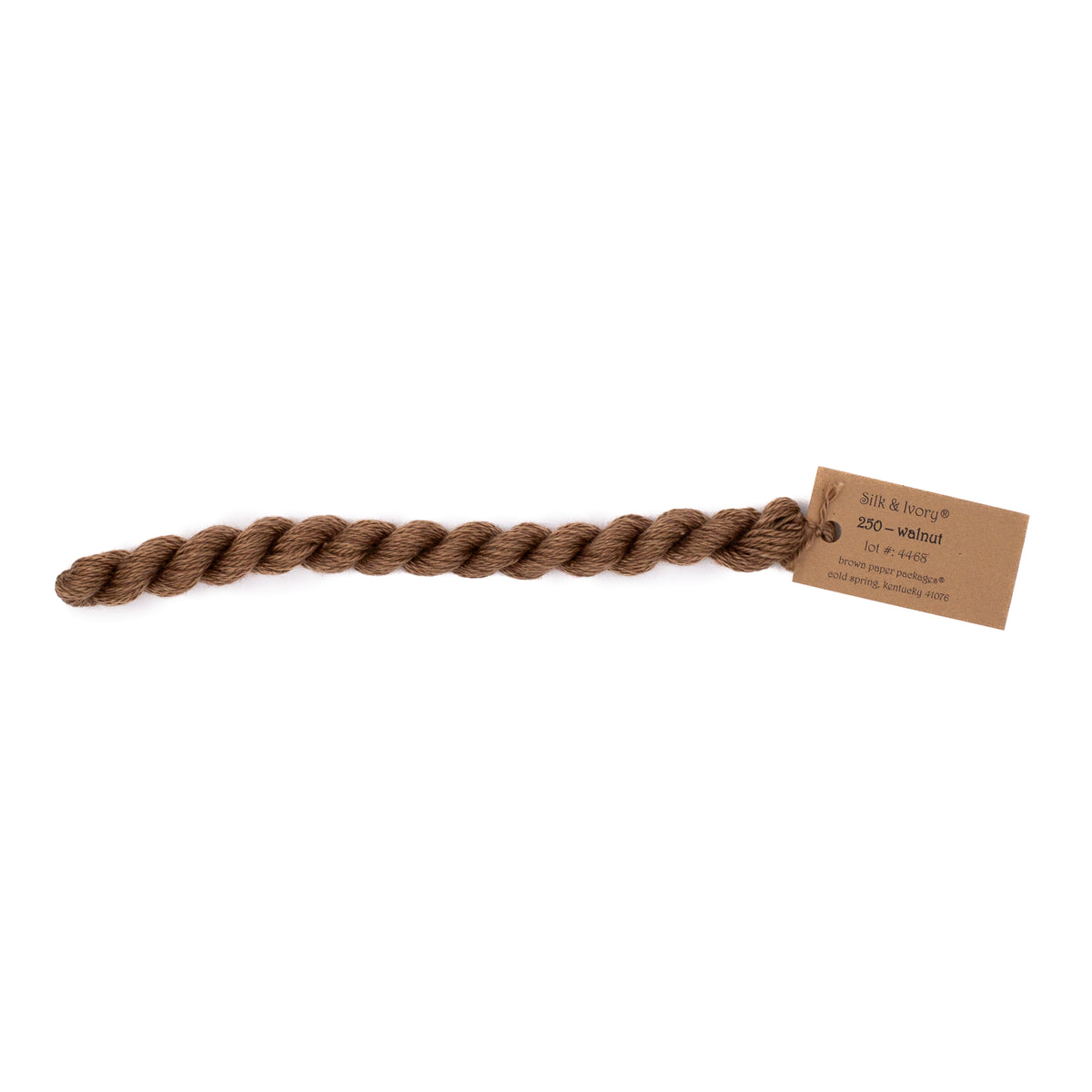 Silk & Ivory 250 Walnut — Brown Paper Packages silk skein for needlepoint, 13 mesh